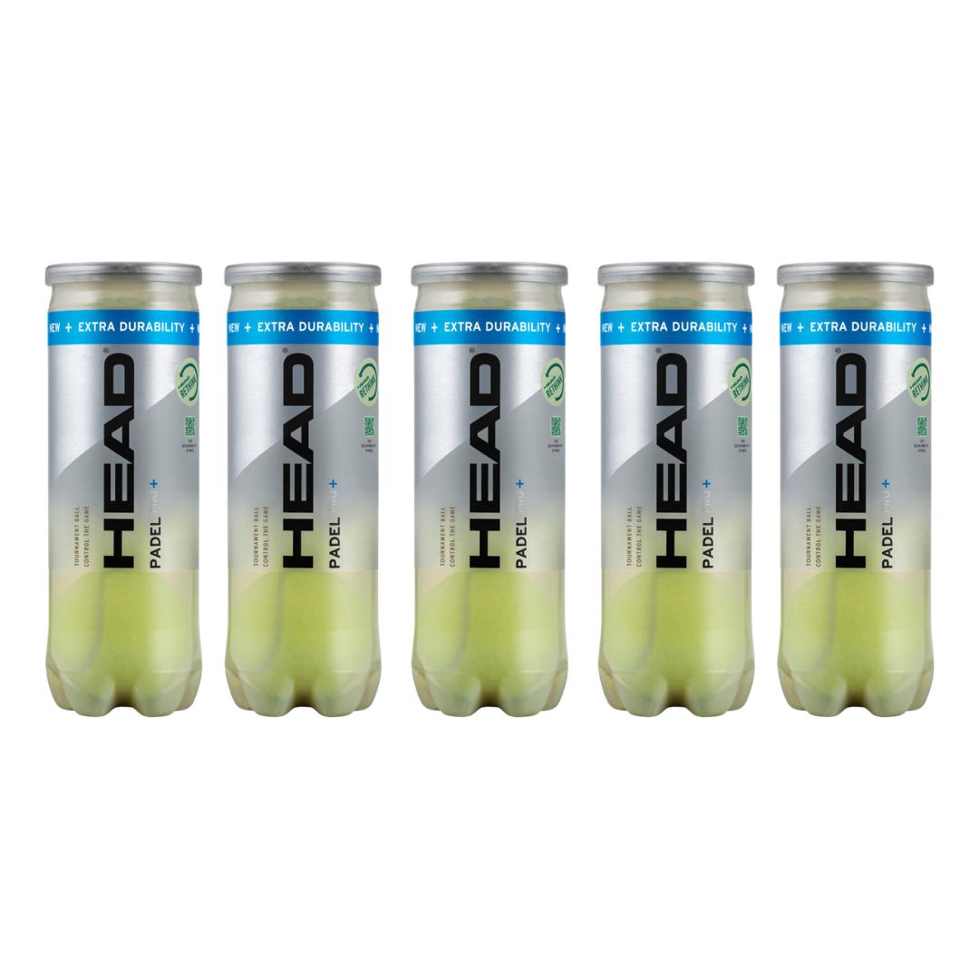 5 Rør Head Padel Pro Padelbolde - Spar 40%!