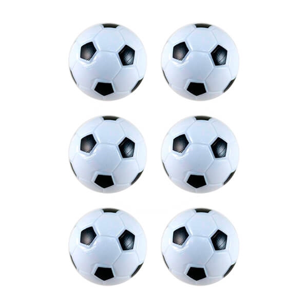 Bordfodbold Bolde Hvid/Sort - 6 Stk