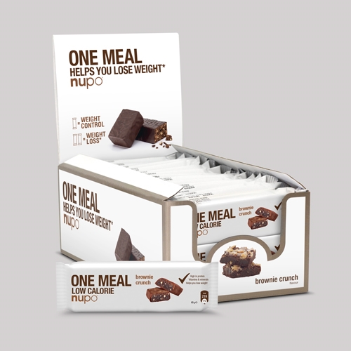 Nupo One Måltidsbar - Brownie Crunch 24x60g til træning!