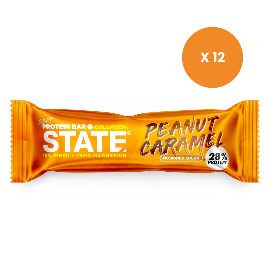 1 Kasse State Proteinbar Peanut Caramel - Stort Tilbud!