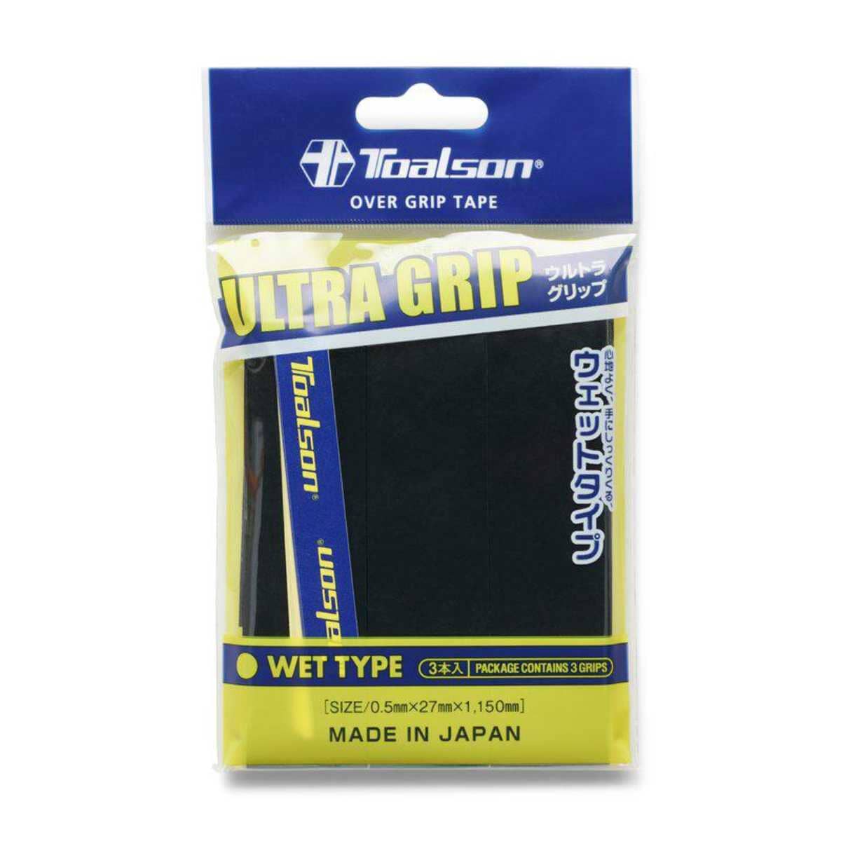Toalson Ultra Grip 3-pak - Sort Padelgreb til Træning