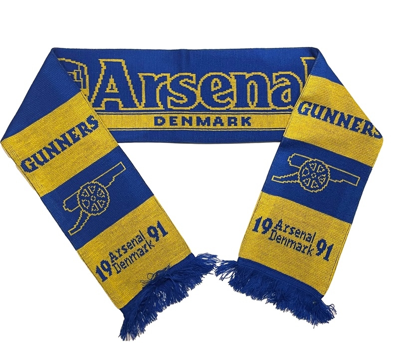 Arsenal Danmark Jacquard Strikscarf Gul Blå Én Størrelse