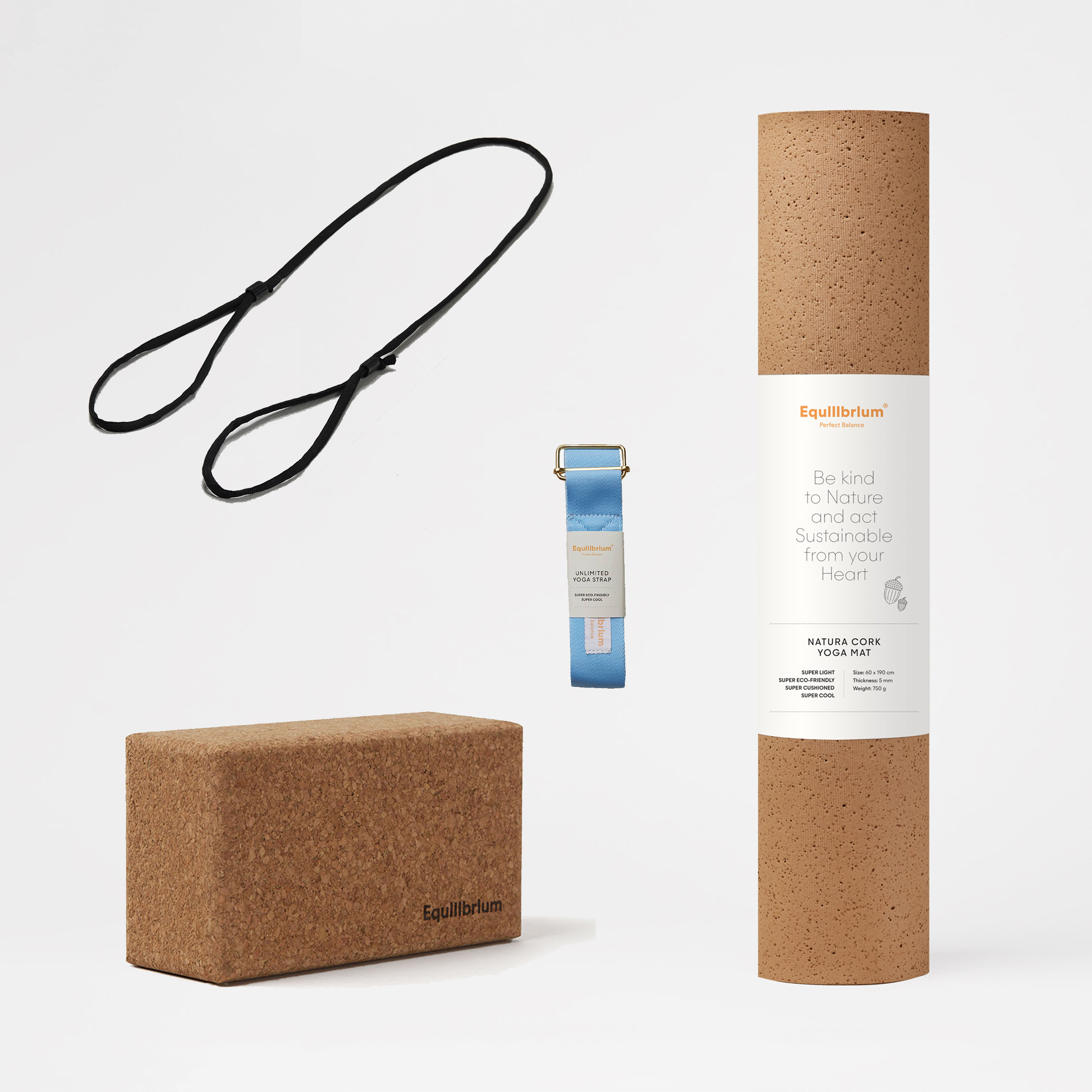Equilibrium Yoga Bundle i Kork - Perfekt til Yoga!