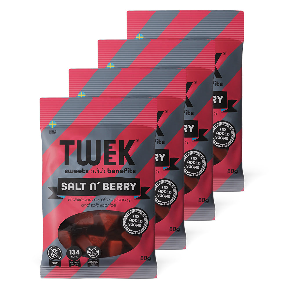 Tweek Candy - Salt N39 Berry 4x80g - Lækre Slik Chips