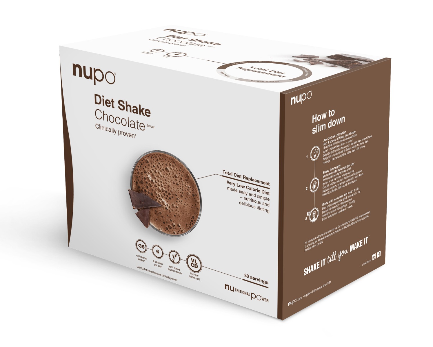 Nupo Chokolade Diet Shake – 30 Portioner til Vægttab