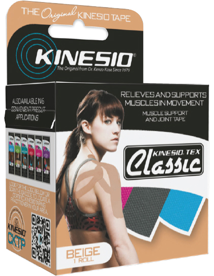 Kinesio Tex Classic Tape - Hudfarvet 5cm x 4m til træning