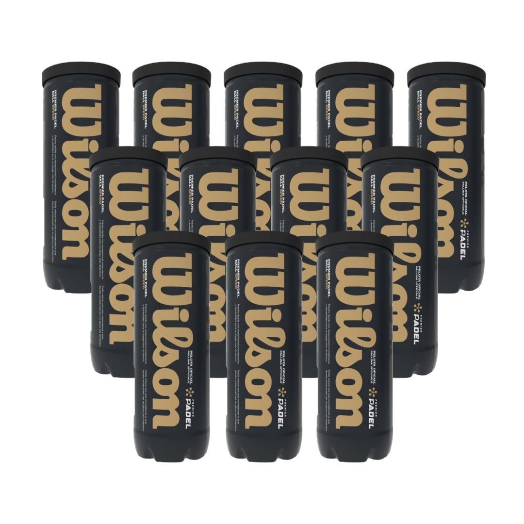 12 Rør Wilson Premier Speed Padelbolde - Hurtig og Holdbar