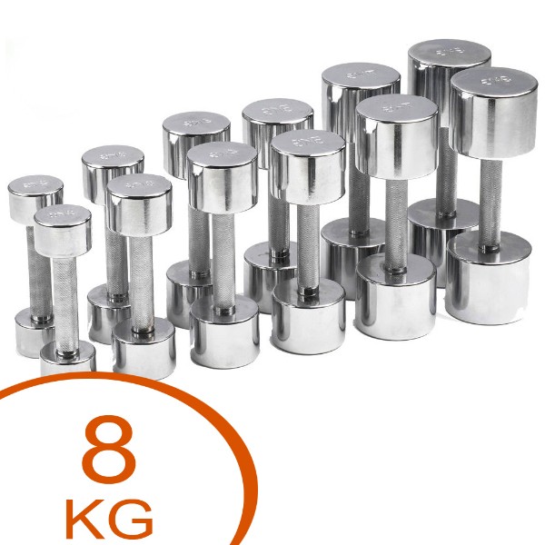 Effektive 8 kg Krom Håndvægte til Styrketræning!