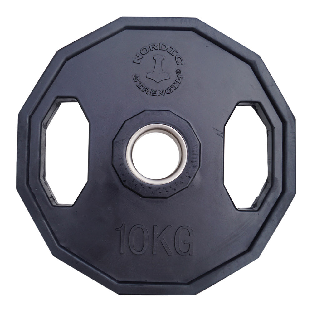 10 Kg 50 Mm Sort 12 Kantet Vægtskive