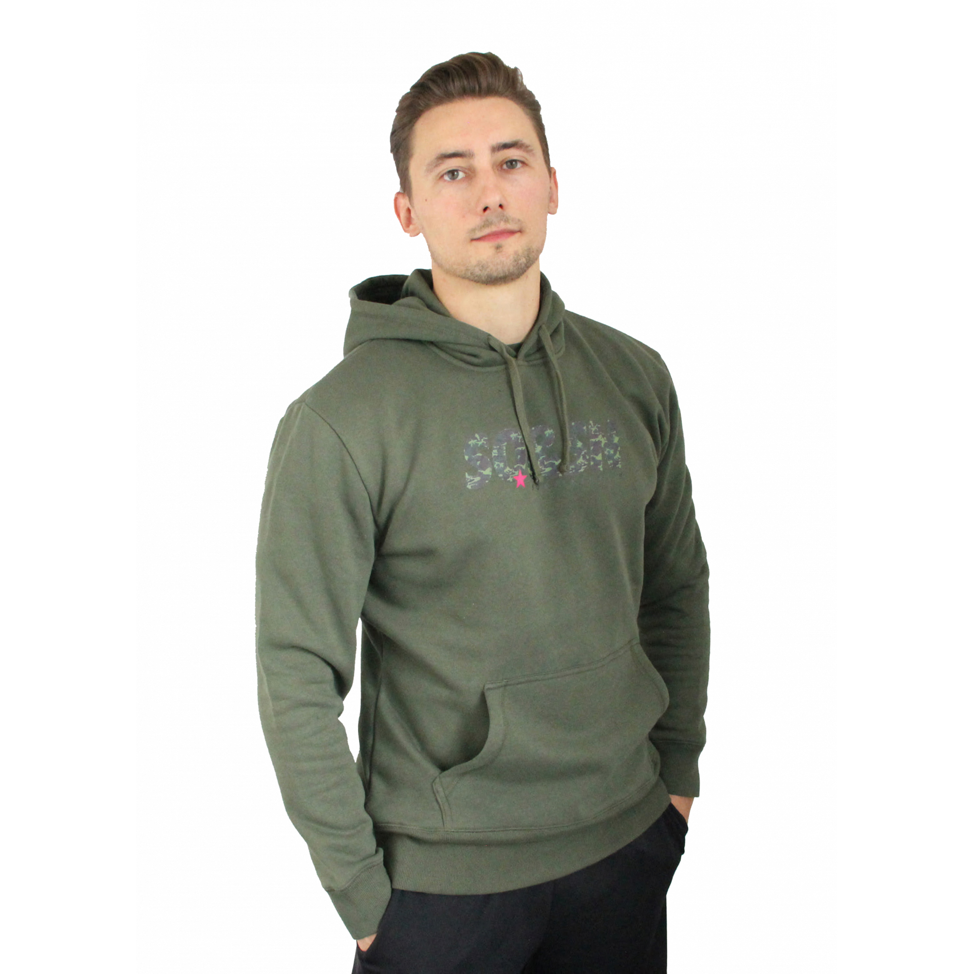 Cozy Sq&SN Hoodie i Armygrøn - Hurtig levering!