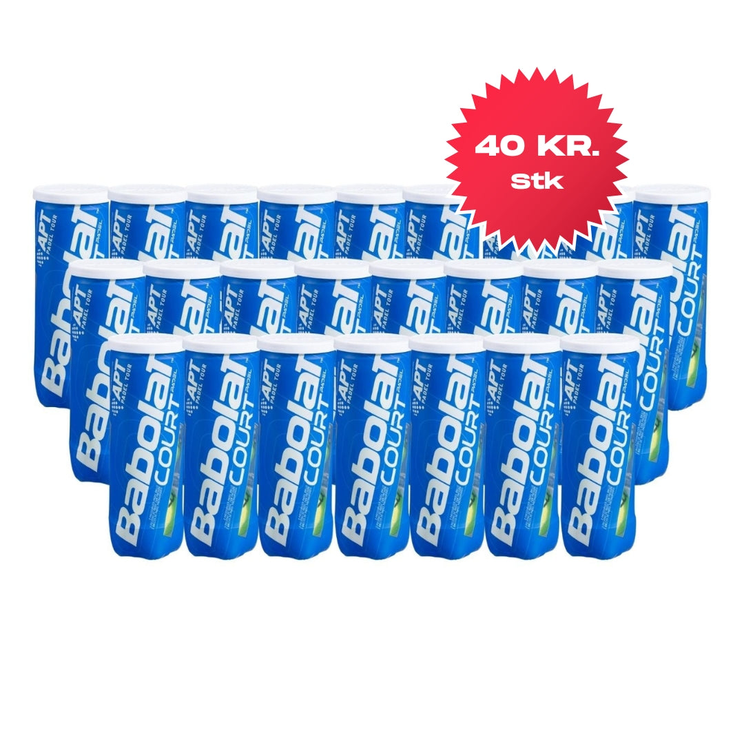 1 Kasse Babolat Court X3 Padelbolde - Fantastisk Tilbud!