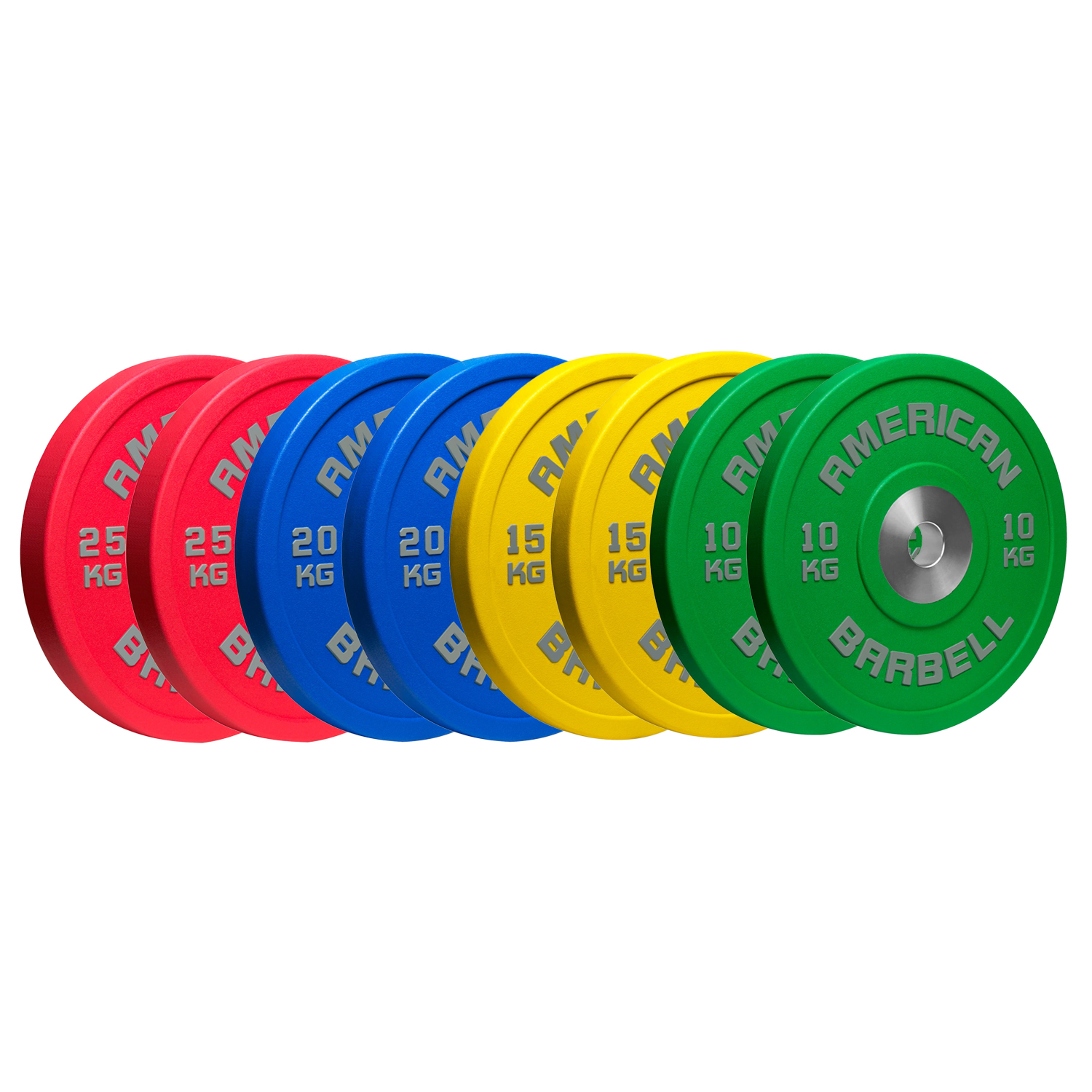 American Barbell 140 Kg Farvet Urethan Vægtskive Pakke