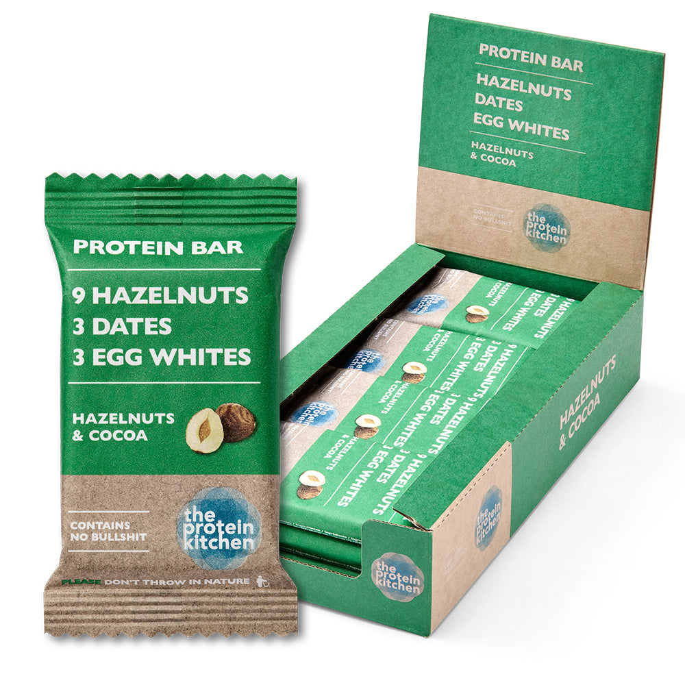 Proteinbar med Kakao og Hasselnødder - 12x55g