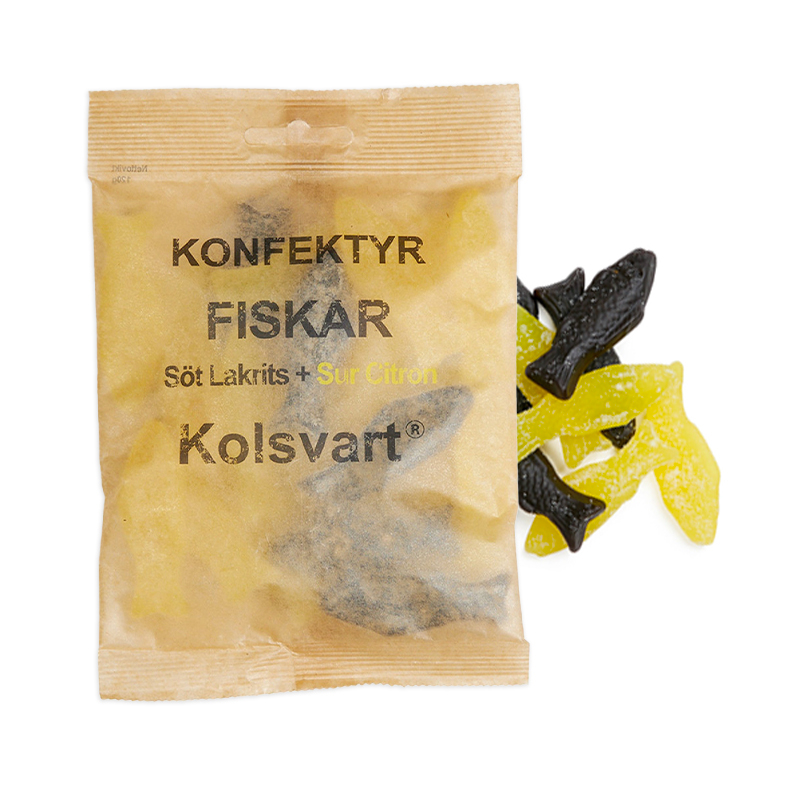 Sur Citron Vingummi med Lakridsfisk